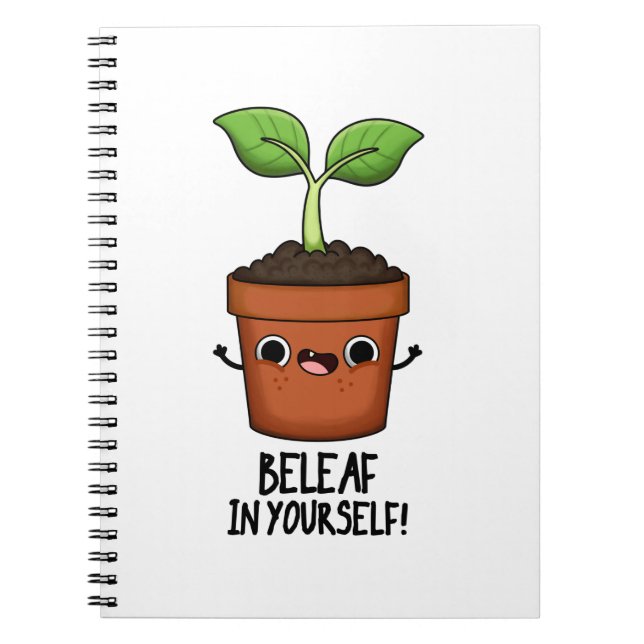 Caderno Espiral Beleaf No Seu Funny Plant Pun (Frente)