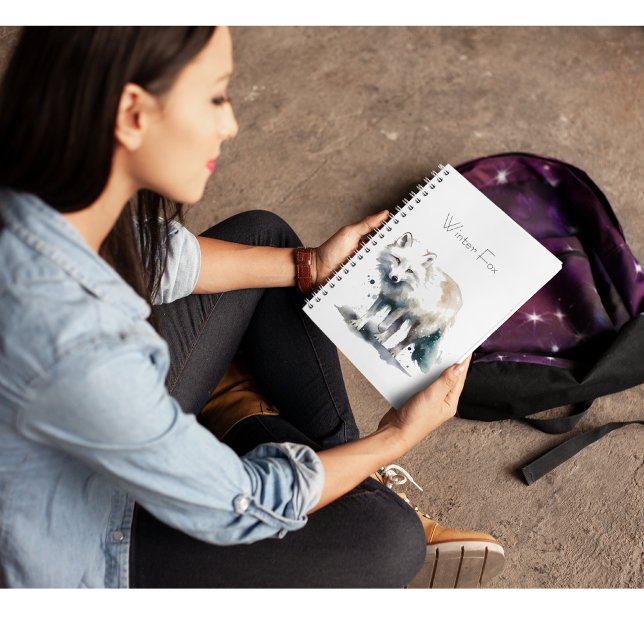 Caderno Espiral Beleza Árctica: Costume da Fox de inverno (Criador carregado)