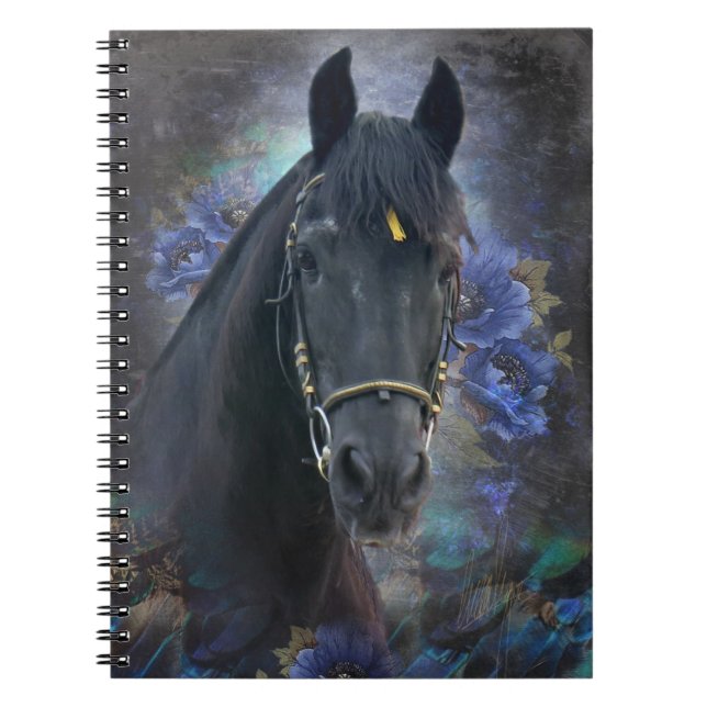 Caderno Espiral Beleza Negra Cavalo Frísia - Notebook (Frente)