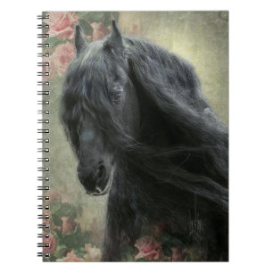 Caderno Espiral Beleza Negra Cavalo Frísia - Notebook
