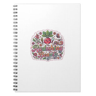Caderno Espiral Beleza Rabanete – Camiseta Engraçada com Piada de