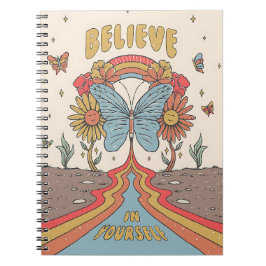 Caderno Espiral Believe in Yourself Inspirational Butterfly