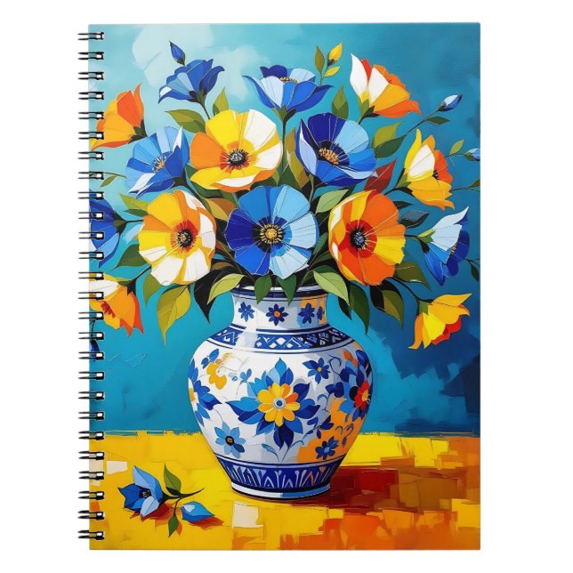 Caderno Espiral Belíssimo Vaso de Flores  (Frente)
