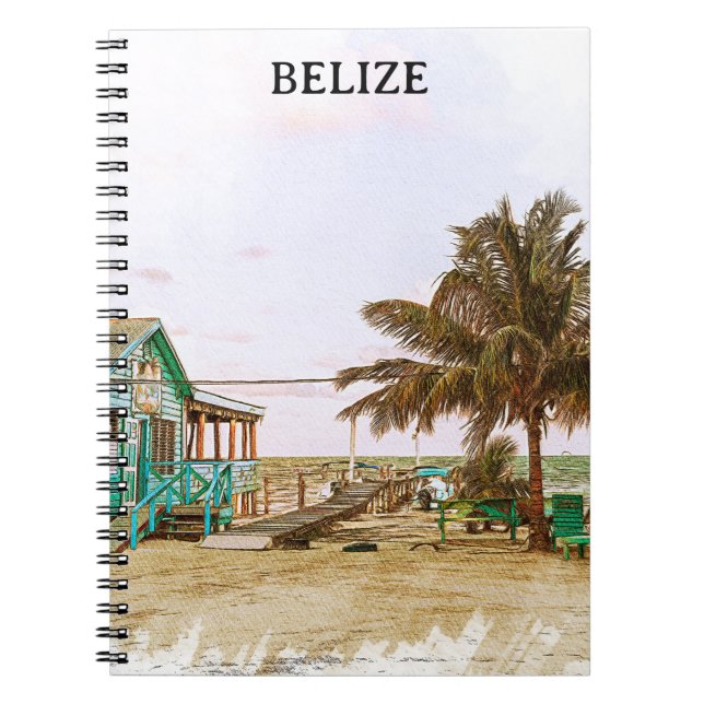 Caderno Espiral Belize Caribe Beach Scenery (Frente)