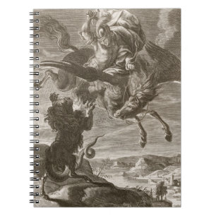 Caderno Espiral Bellerophon luta o peixe-rato, 1731 (a gravura)