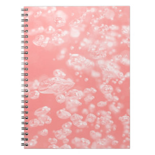 Caderno Espiral Belo boque, bolhas de ar, rosa claro de abstrato