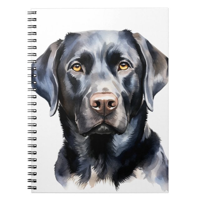 CADERNO ESPIRAL BELO CÃO DE RECUPERAÇÃO DE LABRADOR PRETO (Frente)