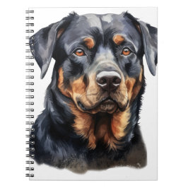 CADERNO ESPIRAL BELO CÃO NEGRO E TAN ROTTWEILER