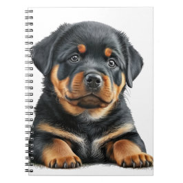 CADERNO ESPIRAL BELO CÃO NEGRO E TAN ROTTWEILER
