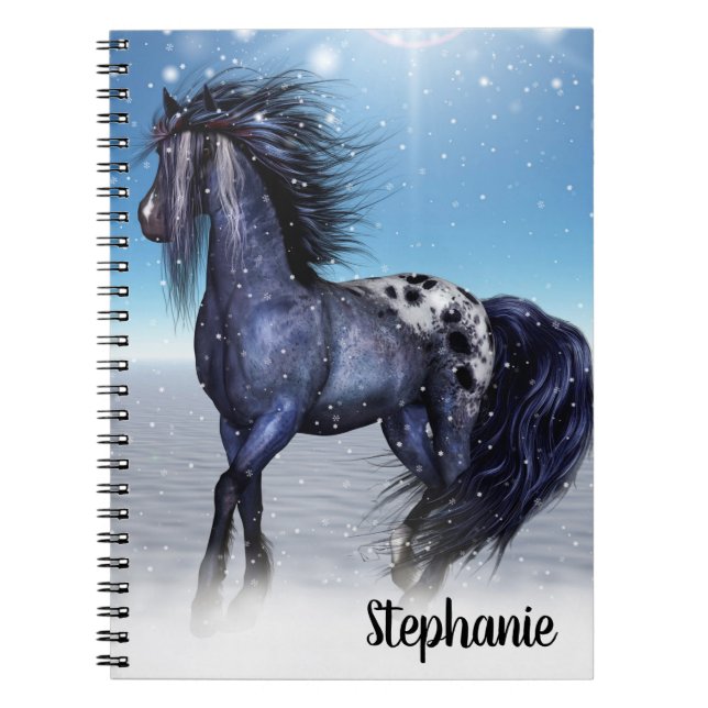 Caderno Espiral Belo Cavalo de inverno (Frente)