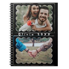 Caderno Espiral Belo Colar de Fotos Personalizado com Monograma 2 