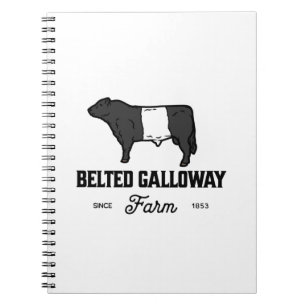 Caderno Espiral Belo crachá redondo de vaca galloway cinza ou desi