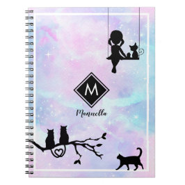 Caderno Espiral Belo Diário de Galáxia Rosa, Galáxia