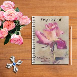 Caderno Espiral Belo Diário de Oração Rosa de Faith
