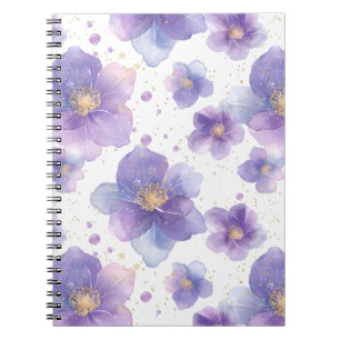 Caderno Espiral belo e elegante pata-flor-impressão sem costura