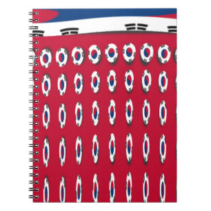 Caderno Espiral Belo e pequeno sinalizador coreano Design A Red Ba