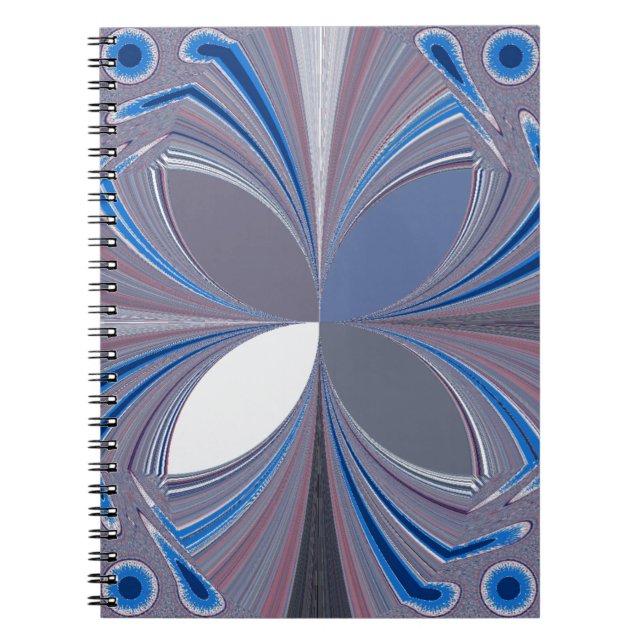 Caderno Espiral Belo espantoso Borboleta de cores azuis moles Arte (Frente)