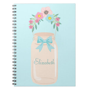 Caderno Espiral Belo floral azul