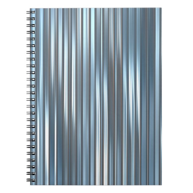 Caderno Espiral Belo fundo azul vertical abstrato com l (Frente)