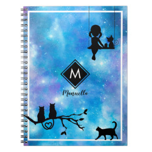 Caderno Espiral Belo Marinho Blue Watercolor Galaxy Diary