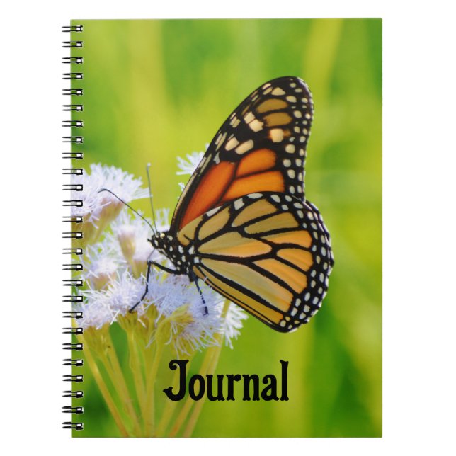 Caderno Espiral Belo notebook de Diário de borboleta Monarca (Frente)