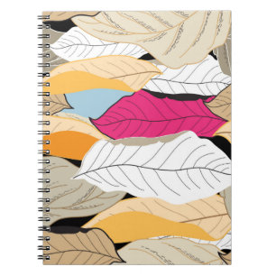 Caderno Espiral belo padrão de outono sem descontinuidades de lic