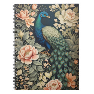 Caderno Espiral Belo Peacock William Morris Inspirou Floral