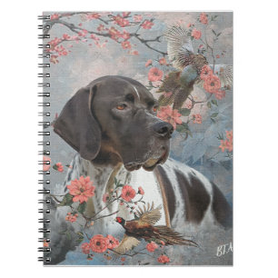 Caderno Espiral Belo ponteiro com faisões