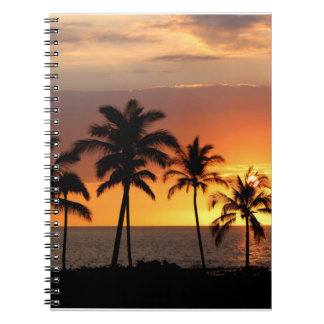 Caderno Espiral Belo pôr do sol na praia
