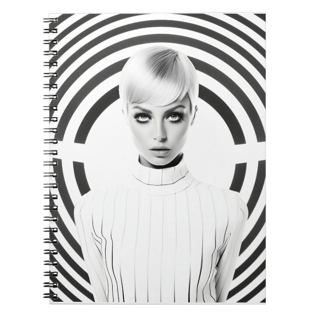 Caderno Espiral Belo Retrato De Arte Negra E Branca (Frente)