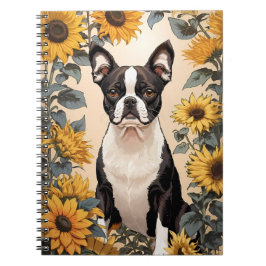 Caderno Espiral Belo Sol Amarelo de Boston Terrier