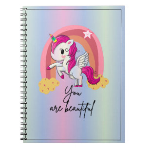 Caderno Espiral Belo unicórnio mágico