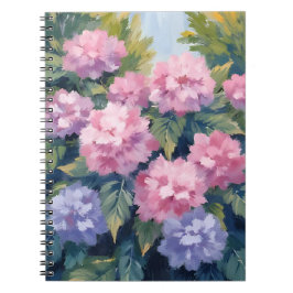 Caderno Espiral Belos Blooms de Hortênsia | Aquarela Floral