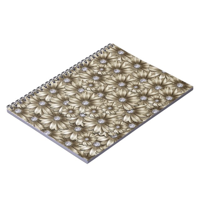 Caderno Espiral Belos Flores de Diamante (Left Side)