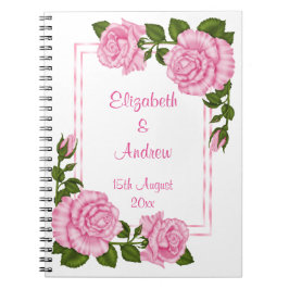 Caderno Espiral Belos Ramos de Canto Rosa Casamento
