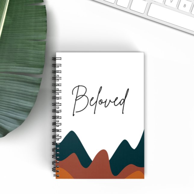 Caderno Espiral Beloved Burnt Orange Mountain Christian Faith (Criador carregado)
