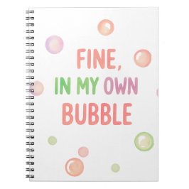 Caderno Espiral Bem, Na Minha Própria Bolha - Bolha Pastel