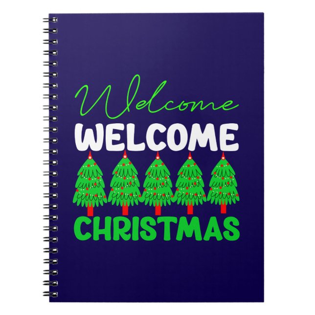 Caderno Espiral Bem-vinda Árvore de Natal Design de Feriado-85600 (Frente)