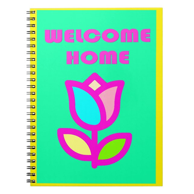 CADERNO ESPIRAL BEM-VINDO A CASA EXTRA BRIGHT FLOWER DESIGN NOTEPA (Frente)