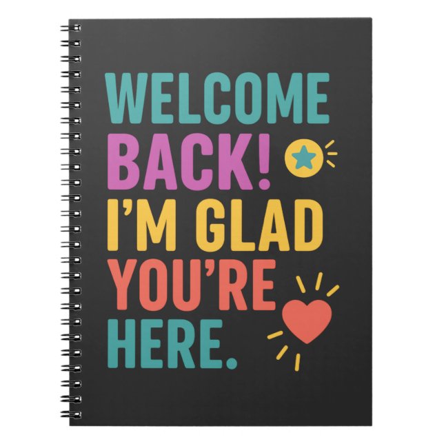 Caderno Espiral Bem-Vindo À Escola, Presente De Apreciação Do Prof (Frente)