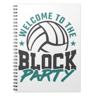 Caderno Espiral Bem-vindo ao Bloco de Voleibol do Partido do Bloco