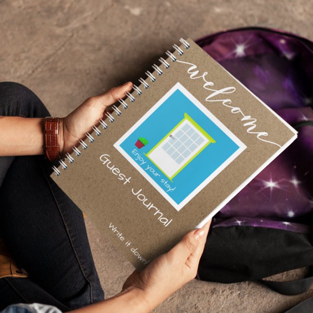 Caderno Espiral Bem-vindo ao Livro de Registro de Convidados da Ca (Criador carregado)