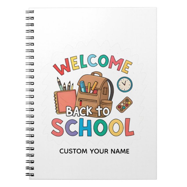 CADERNO ESPIRAL BEM-VINDO DE VOLTA À ESCOLA (Frente)