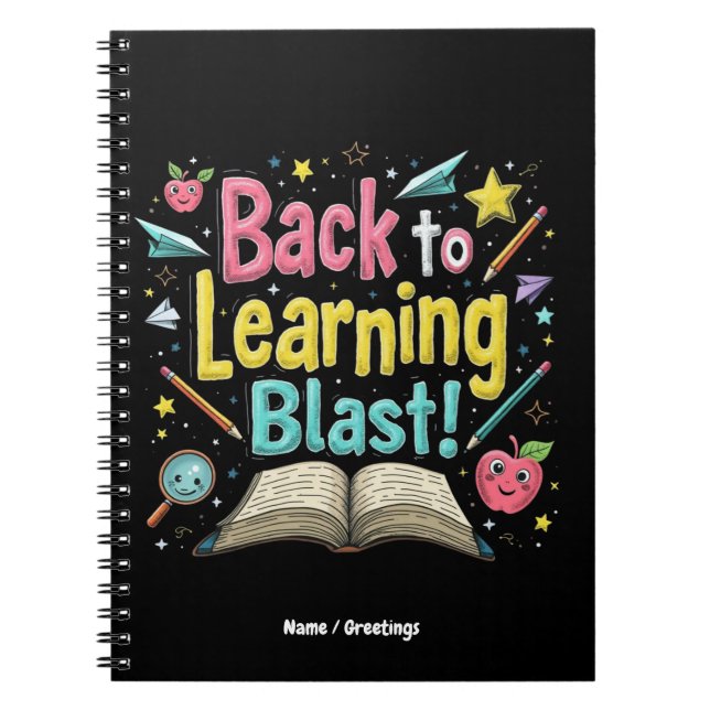 Caderno Espiral Bem-vindo de Volta ao Aprendizado Escolar Explosão (Frente)