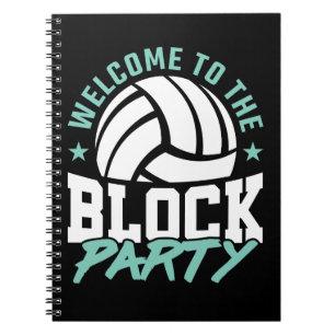 Caderno Espiral Bem-vindos à festa Engraçado Voleibol