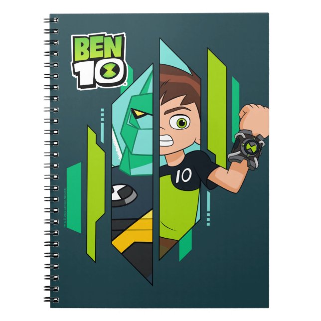 Caderno Espiral Ben 10 Transformação de DNA Diamondhead (Frente)