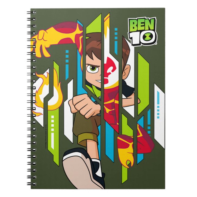Caderno Espiral Ben 10 Transformação do DNA do Heatblast (Frente)