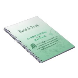 Caderno Espiral Bênção de Felicitações de Casamento Irlandês