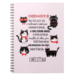 Caderno Espiral Bênção Irlandesa para a Filha-Adolescente Gatos-Cu
