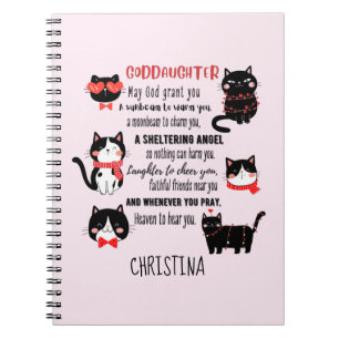 Caderno Espiral Bênção Irlandesa para a Filha-Adolescente Gatos-Cu